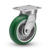 170PM06228S 6" kingpinless swivel caster with round tread 95A polyurethane on aluminum wheel