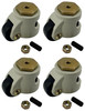 2" Leveling Caster Sets Stem Mount Nylon Wheel