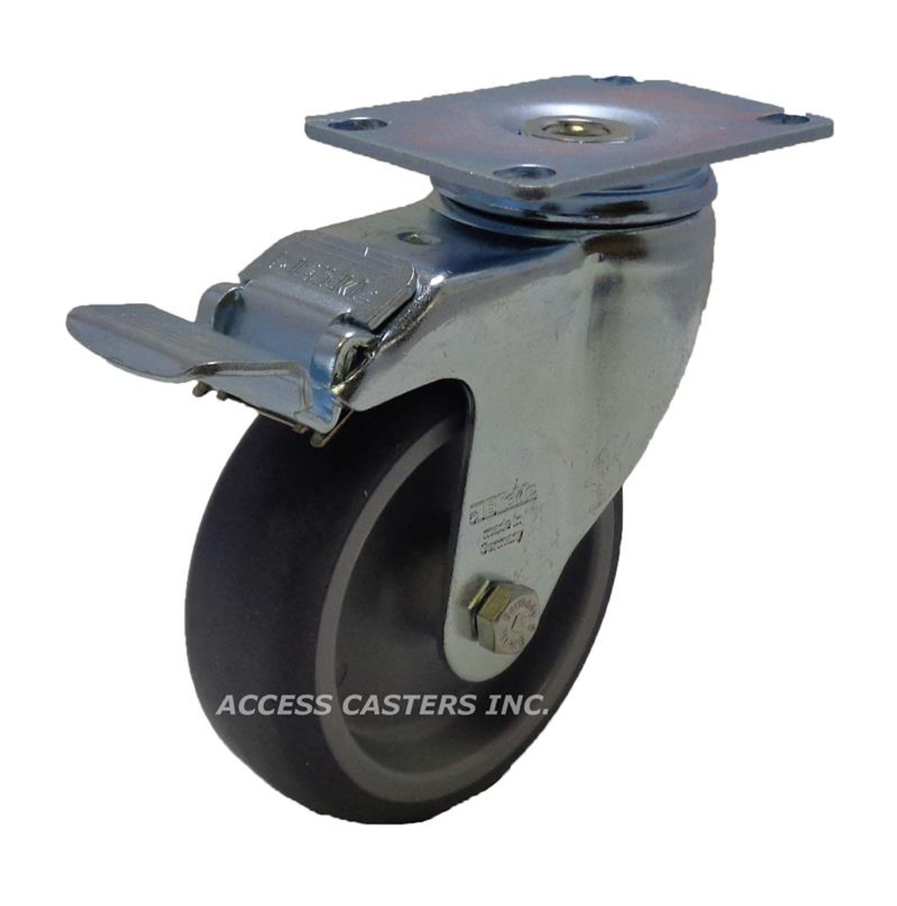 LKPA-TPA 101G-12-FI Blickle 4" Swivel Caster TPE Wheel Plate Caster Brake P