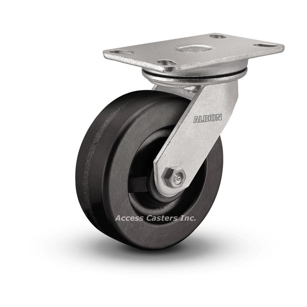 72TM08201S 8" x 2" Albion 72 Series Swivel Plate Caster, Phenolic Wheel