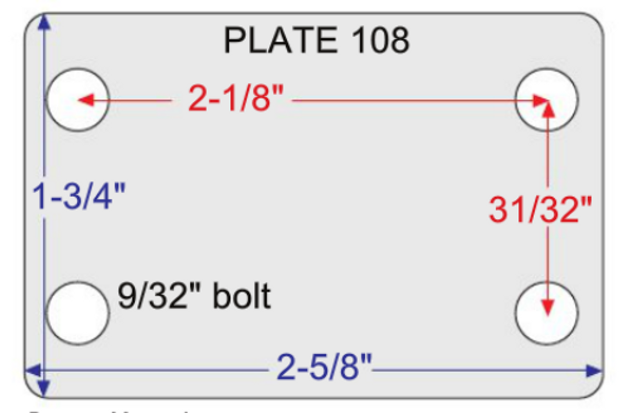 1-3/4 x 2-5/8 Plate Dimensions