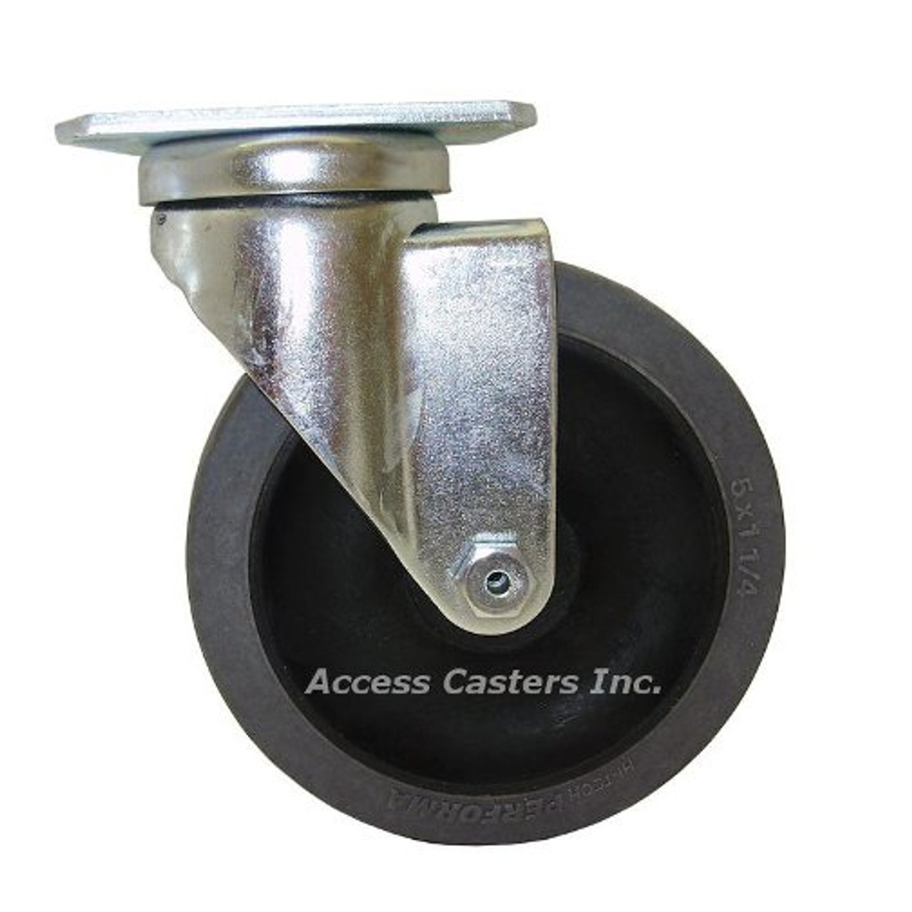 5" Anti-Static Swivel Caster, Rubber on Polypropylene Wheel