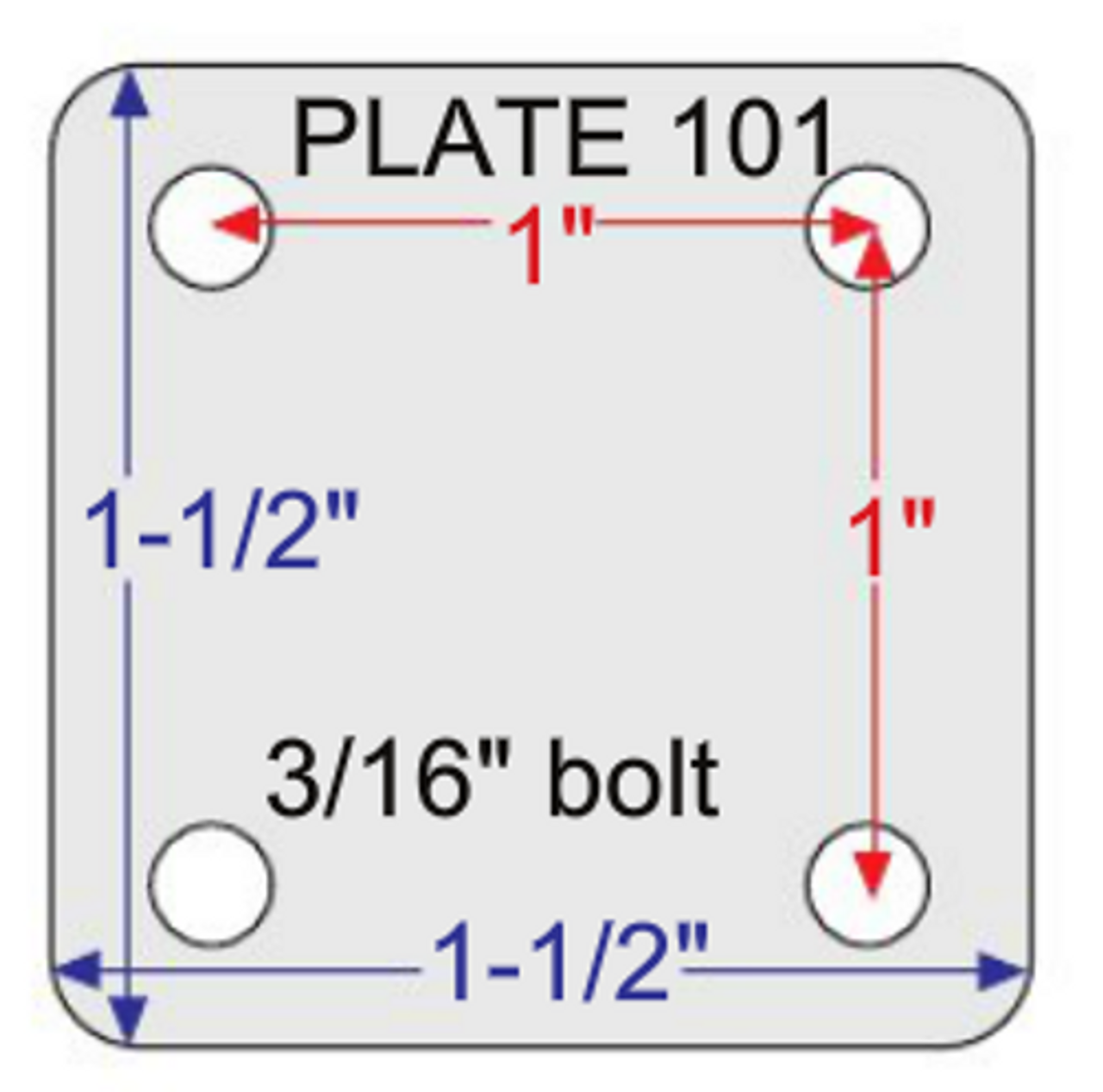 1.5 x 1.5 Plate Dimensions