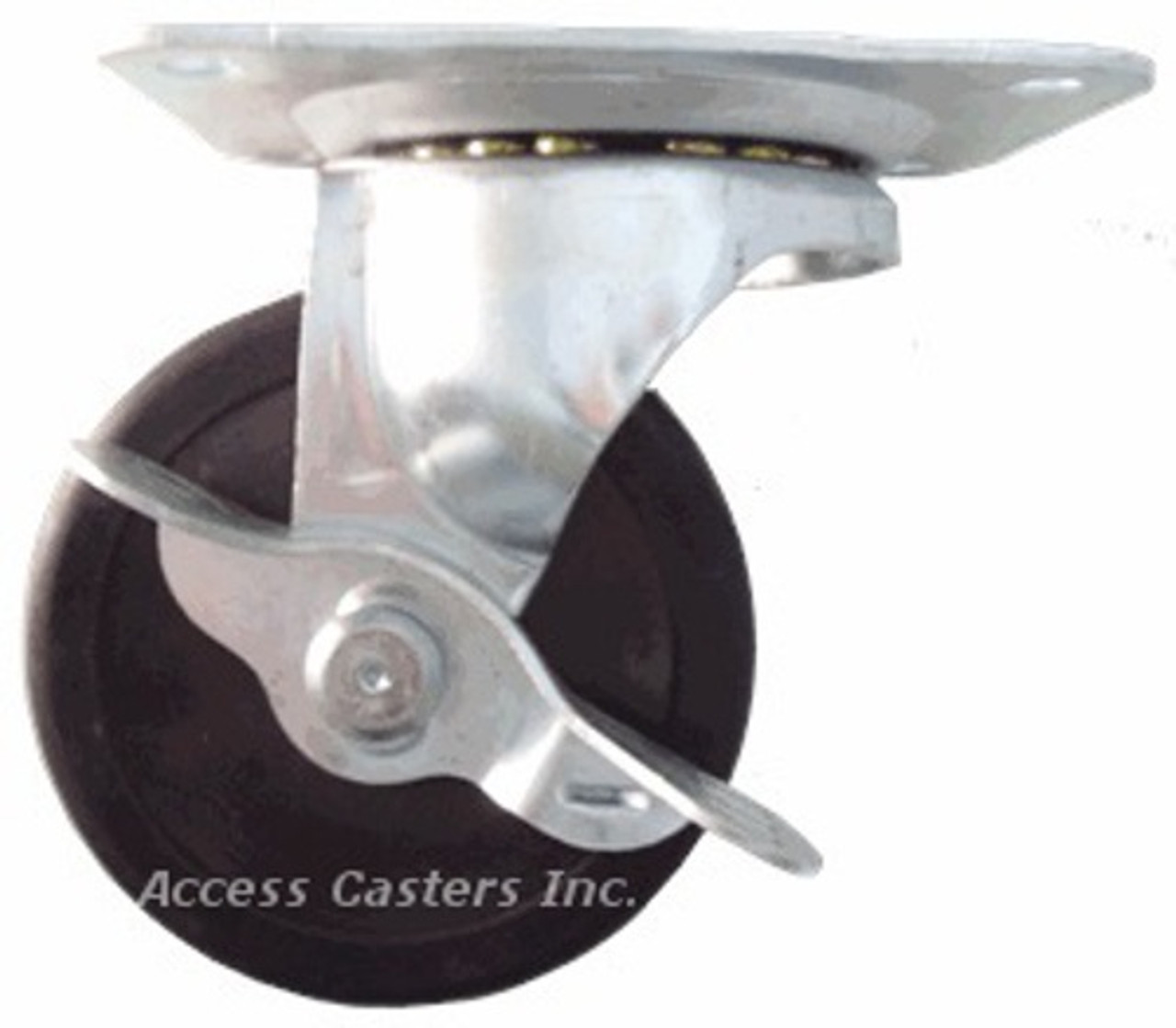4PUSRSB 4" Swivel Caster with brake, soft rubber wheel 4PUSRSB 4" Swivel Caster with brake, soft rubber wheel