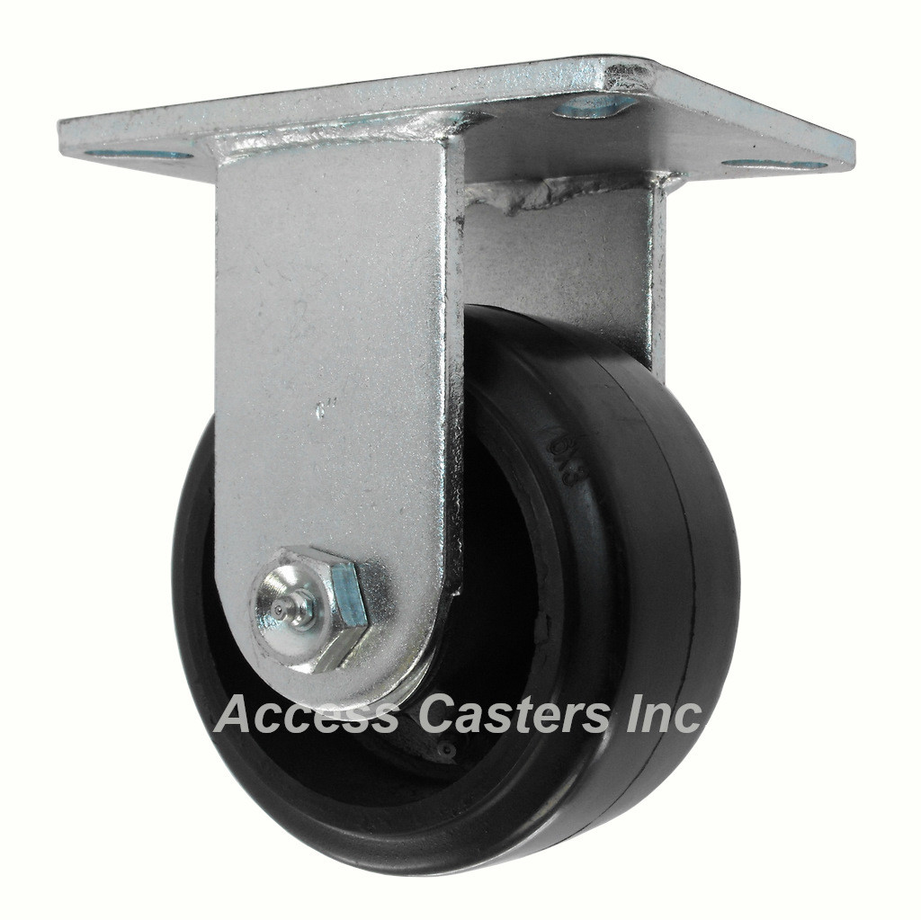 6T75RR 6" Rigid Caster Heavy Duty Rubber on Cast Iron Wheel