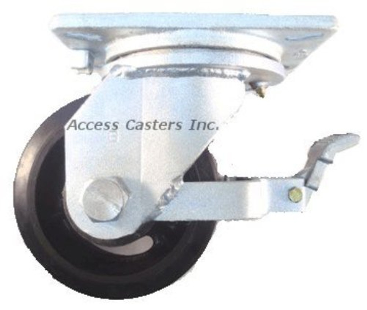 8x3 Swivel Caster Heavy Duty Rubber Cast Iron Wheel Brake