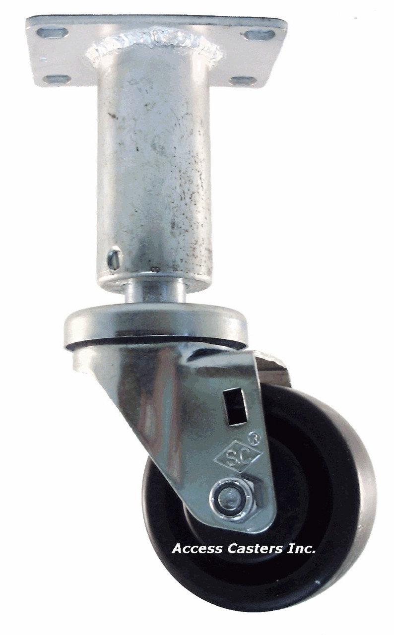 Adjustable height swivel caster wheel