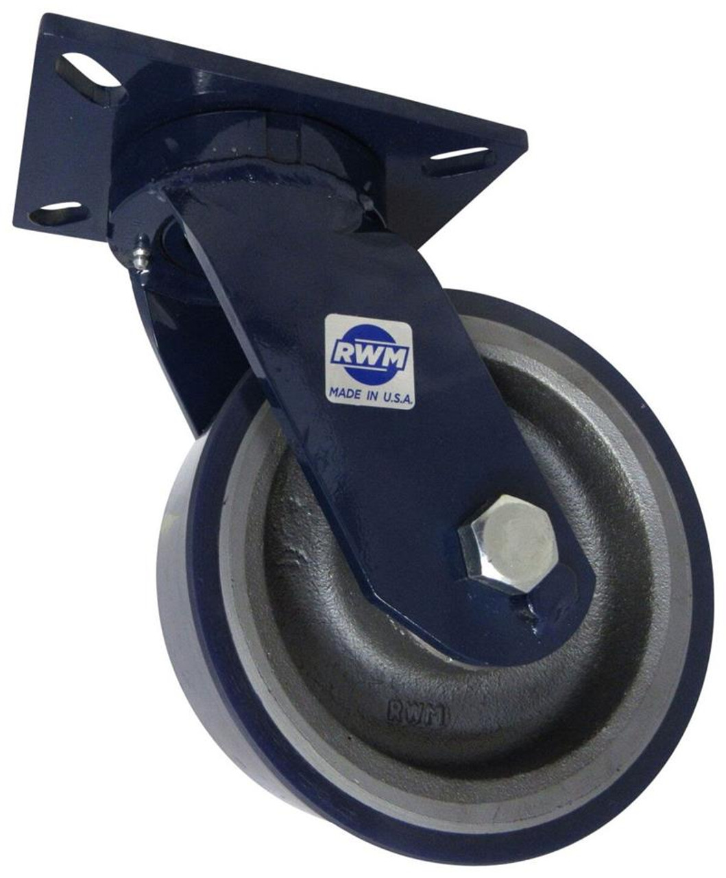 76-UIT-0830-S RWM 8" Swivel Caster with Urethane on Iron Wheel