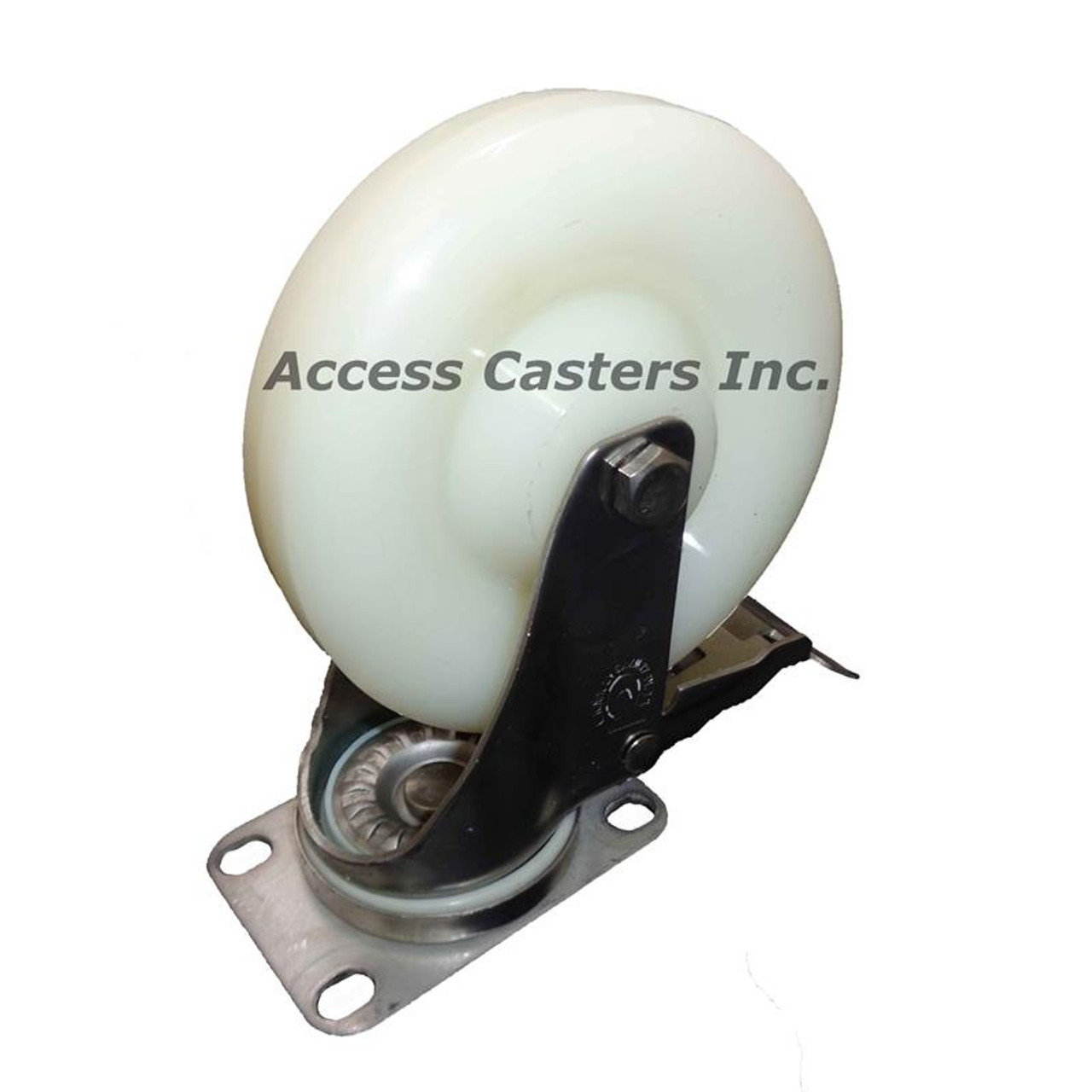 SSTL4NY 4 Inch Stainless Steel Total Lock Caster Nylon Wheel