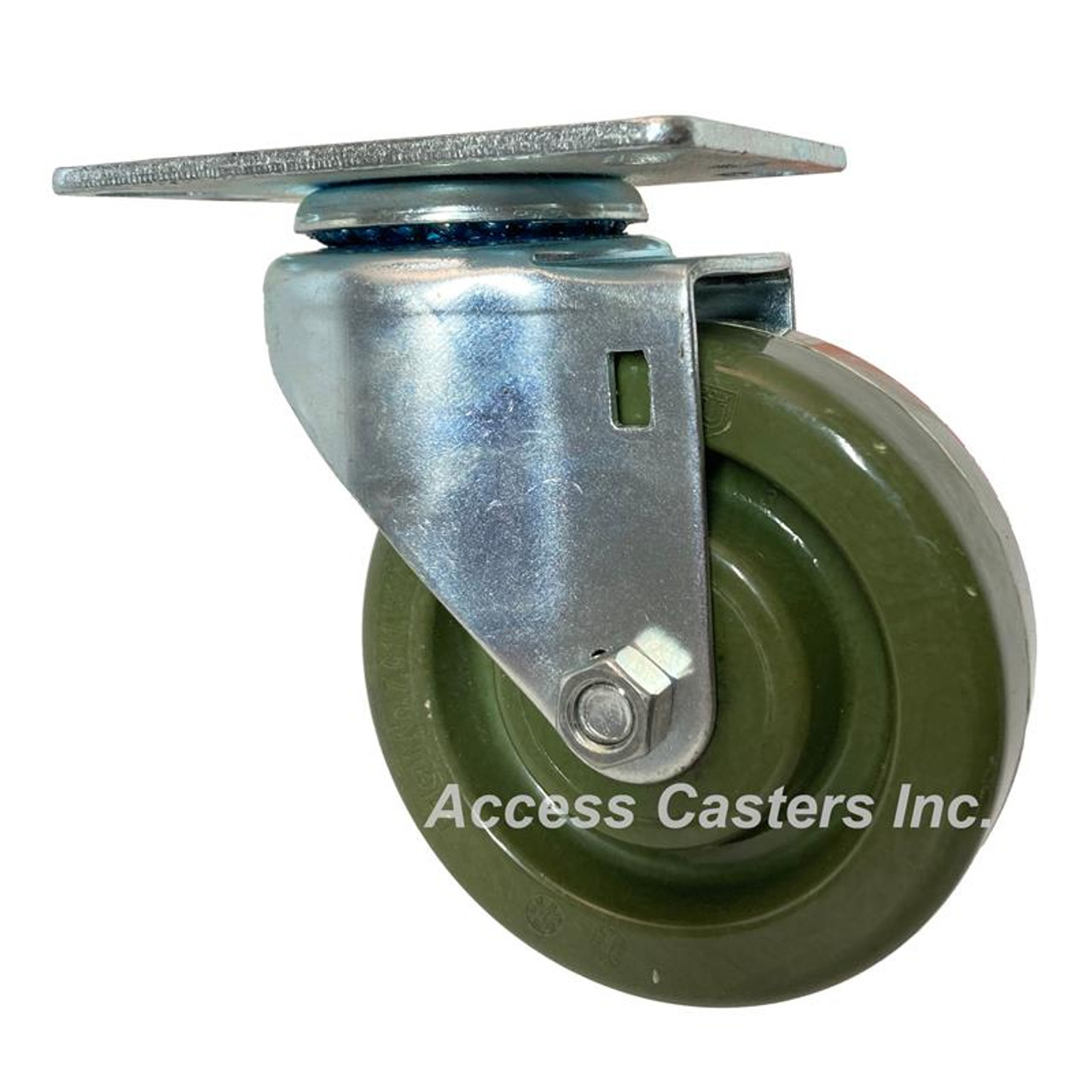 4DOG11S 4" Swivel Plate Caster, High-Temperature Green Wheel