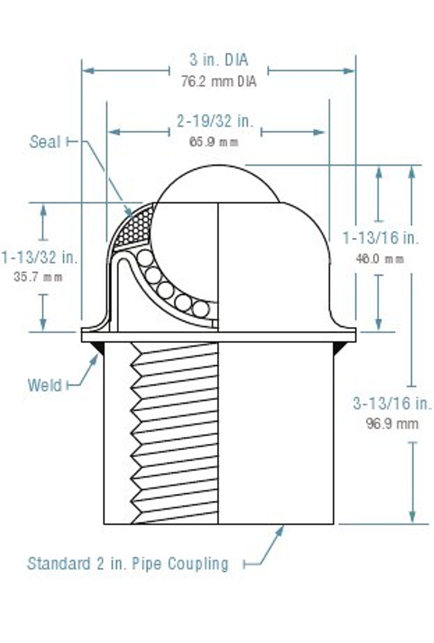 NPBT-1-1/2CS Pipe Mounted Ball Transfer