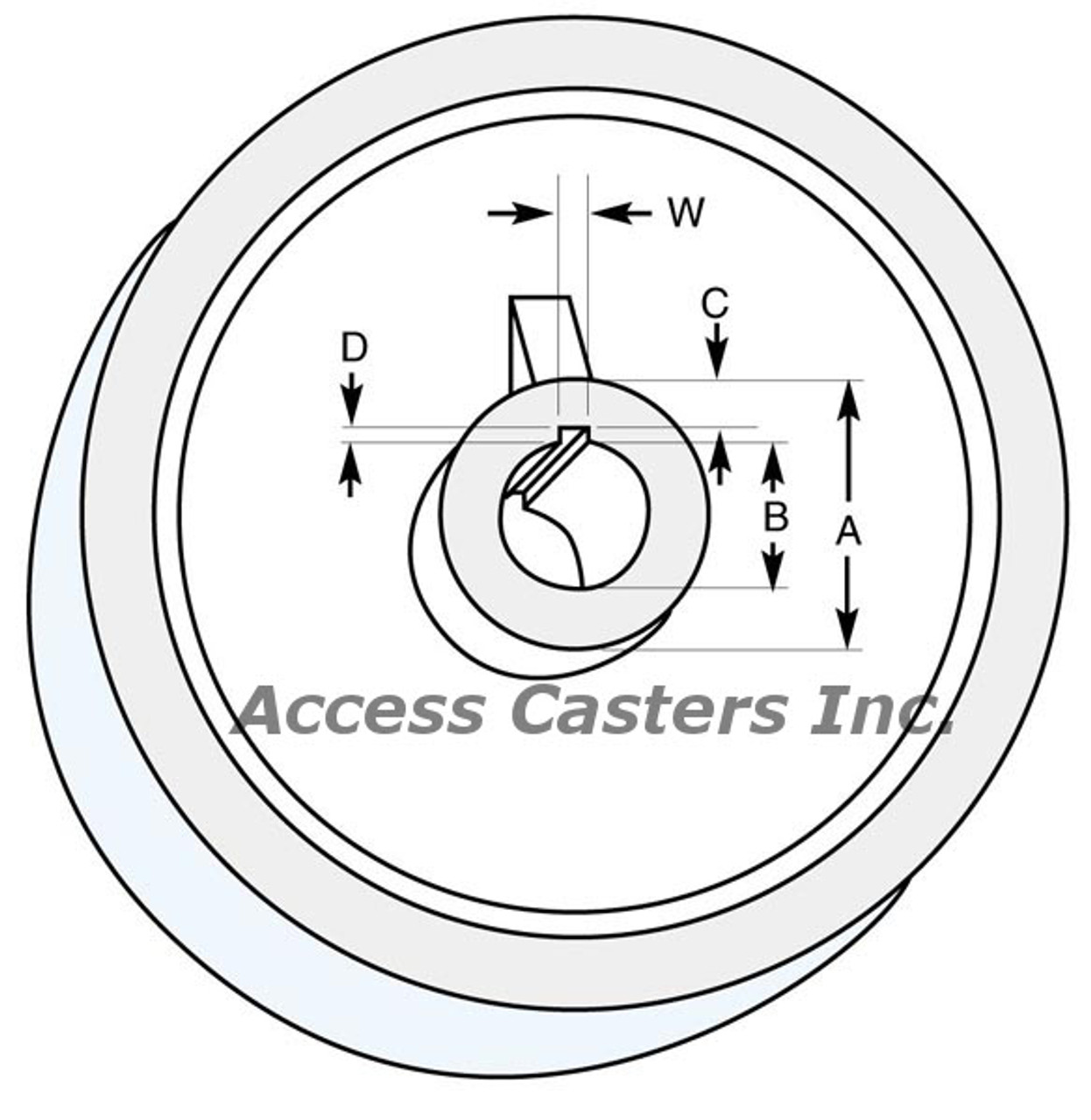 I06020T4-502 6 x 2 Polyurethane on Cast Iron Drive Wheel