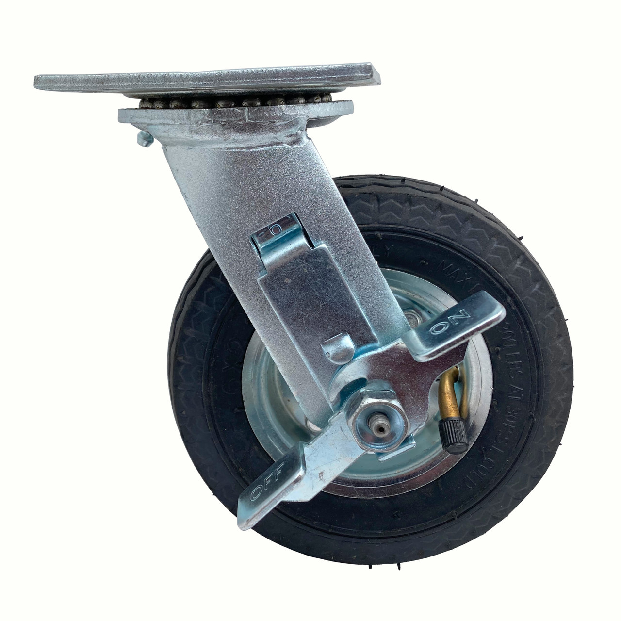 6"  pneumatic swivel caster with brake