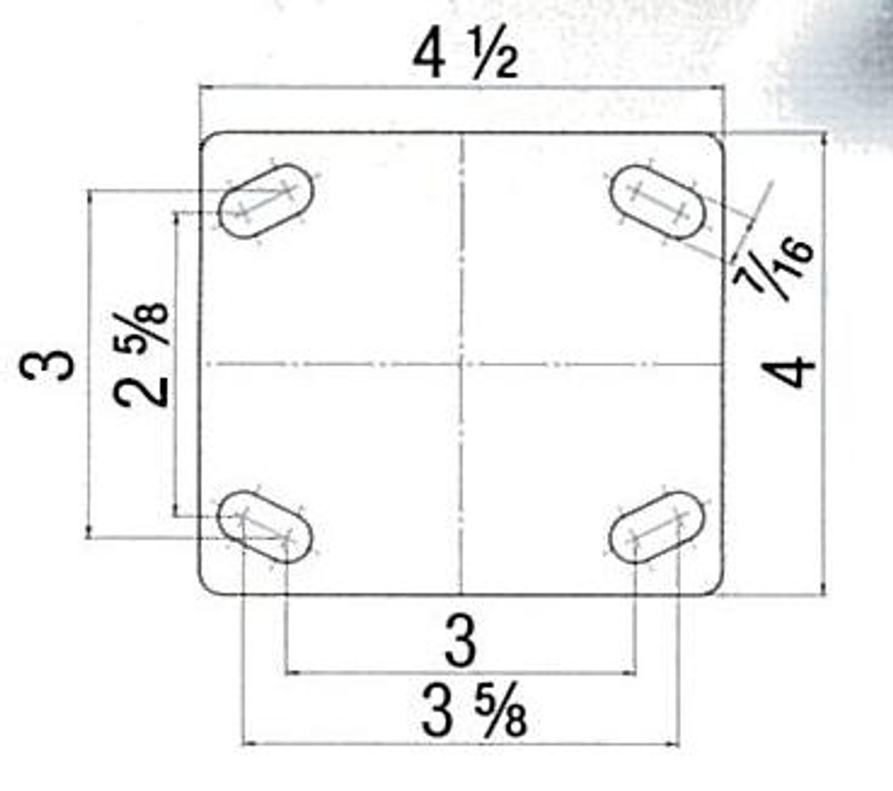 Blickle 14 Series plate dimensions