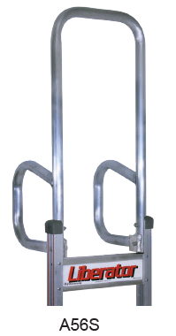 A56S B&P 62" Squared Loop, Straight Back Double Vertical Grips at 42"