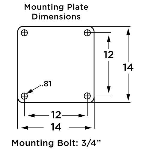 R-UMD-2812POY 28" Maxi-Duty Rigid Caster from Hamilton