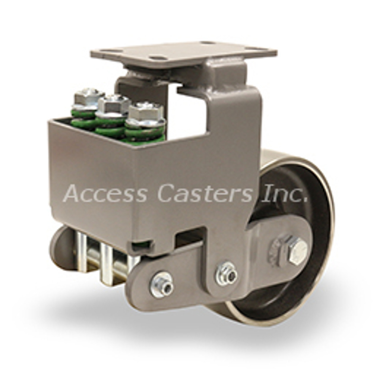 R-AEZFFM-13FSB Spring loaded caster with 10" x 3" Forged Steel wheel