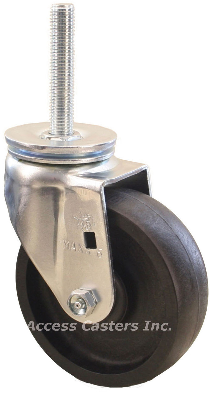 S6559-RXW-RB-Z  5 x 2 Stainless Steel Swivel Caster with Threaded Stem, Thermoplastic Nylon