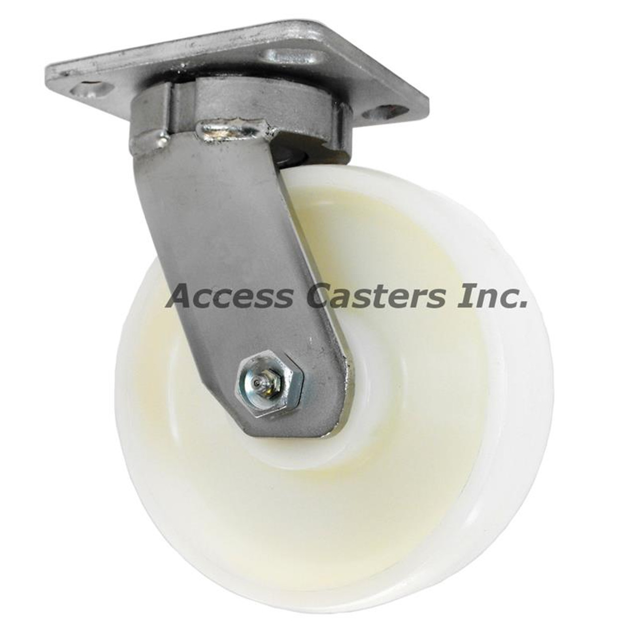 6" stainless steel kingpinless caster shown