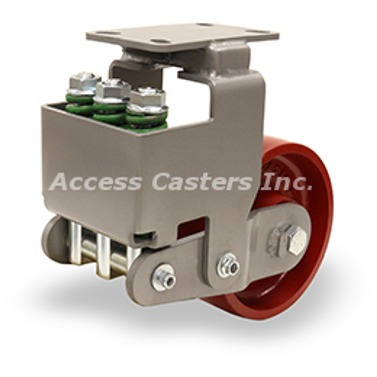 R-AEZFFM-83MB Spring loaded caster with 8" x 3" Metal wheel
