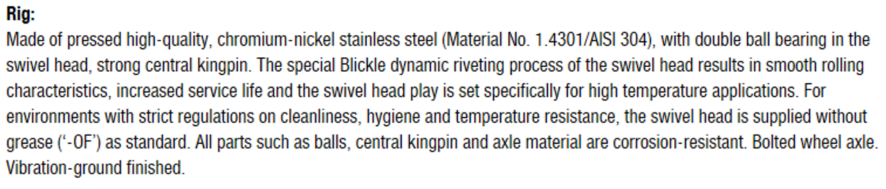 LIX-POHI 100G-OF-XAT Wheel and Bracket Information