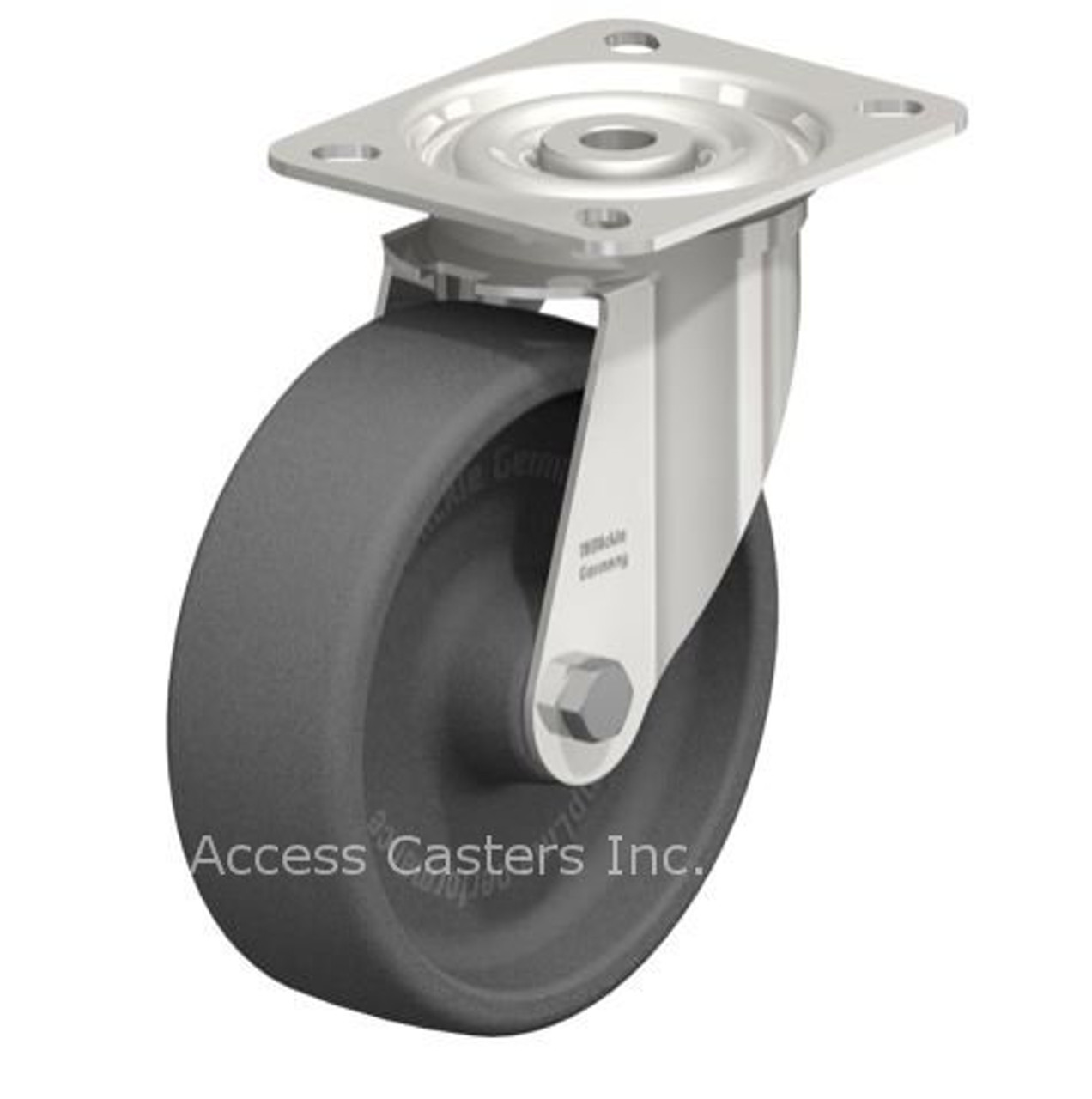 LIX-POHI 125G-OF-XAT Blickle 5" Swivel Caster POHI Wheel Plate Plain Bore