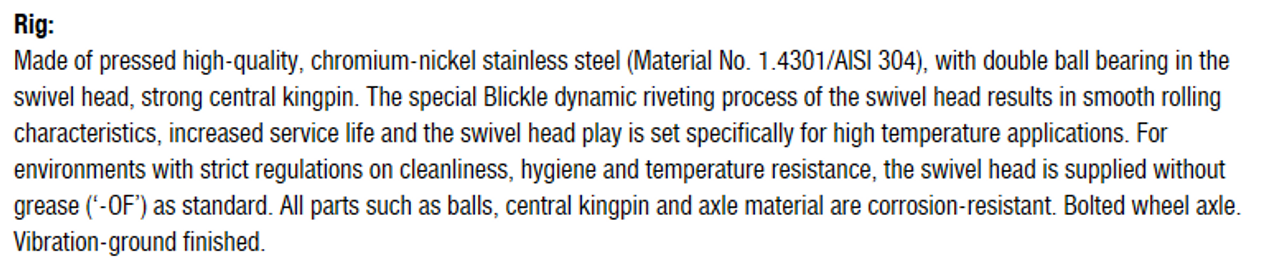 LIX-POHI 125G-OF-XAT Wheel and Bracket Information