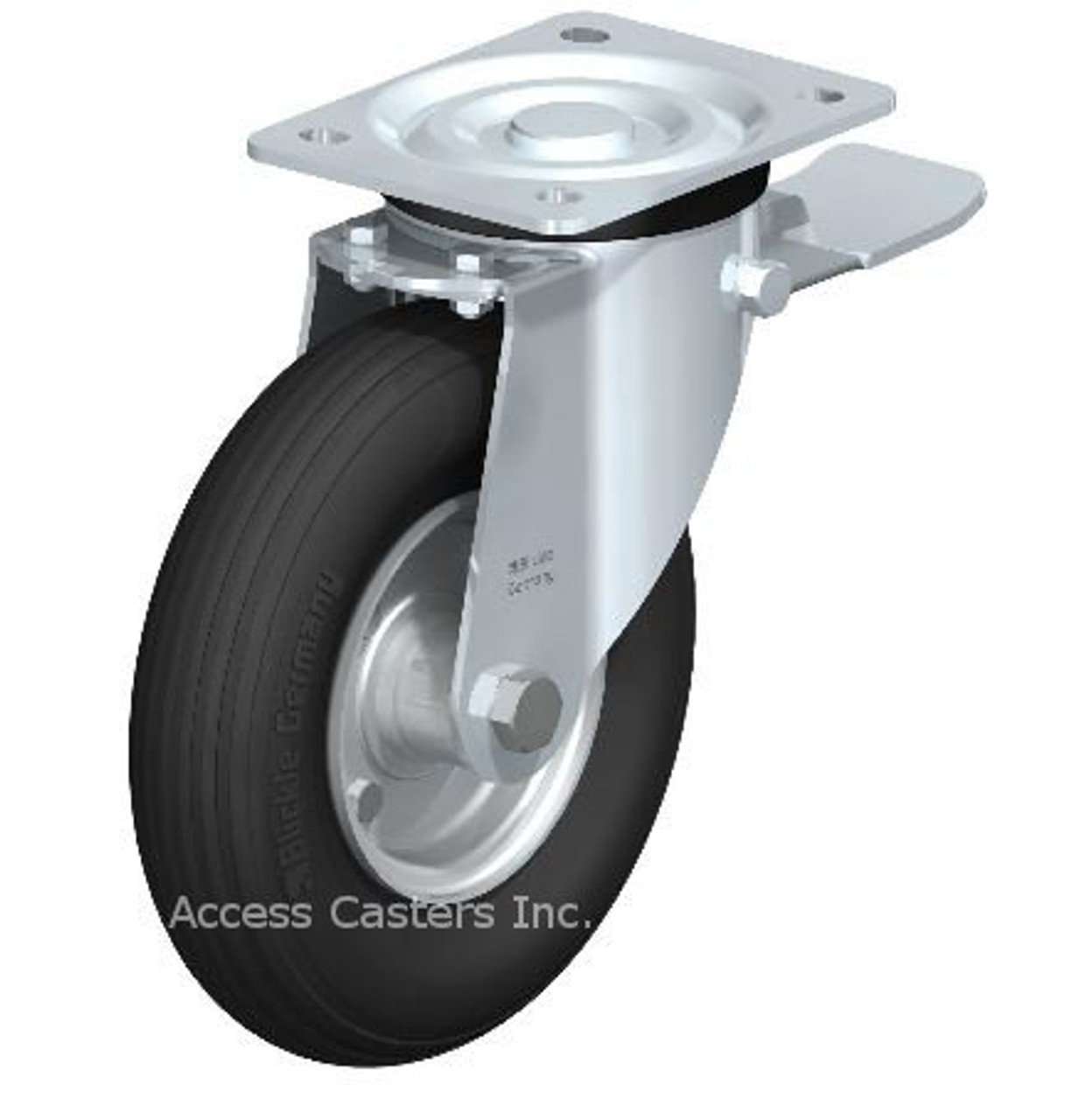 L-P 200R-ST Blickle 8" Swivel Caster P Wheel Plate Plain bore Brake