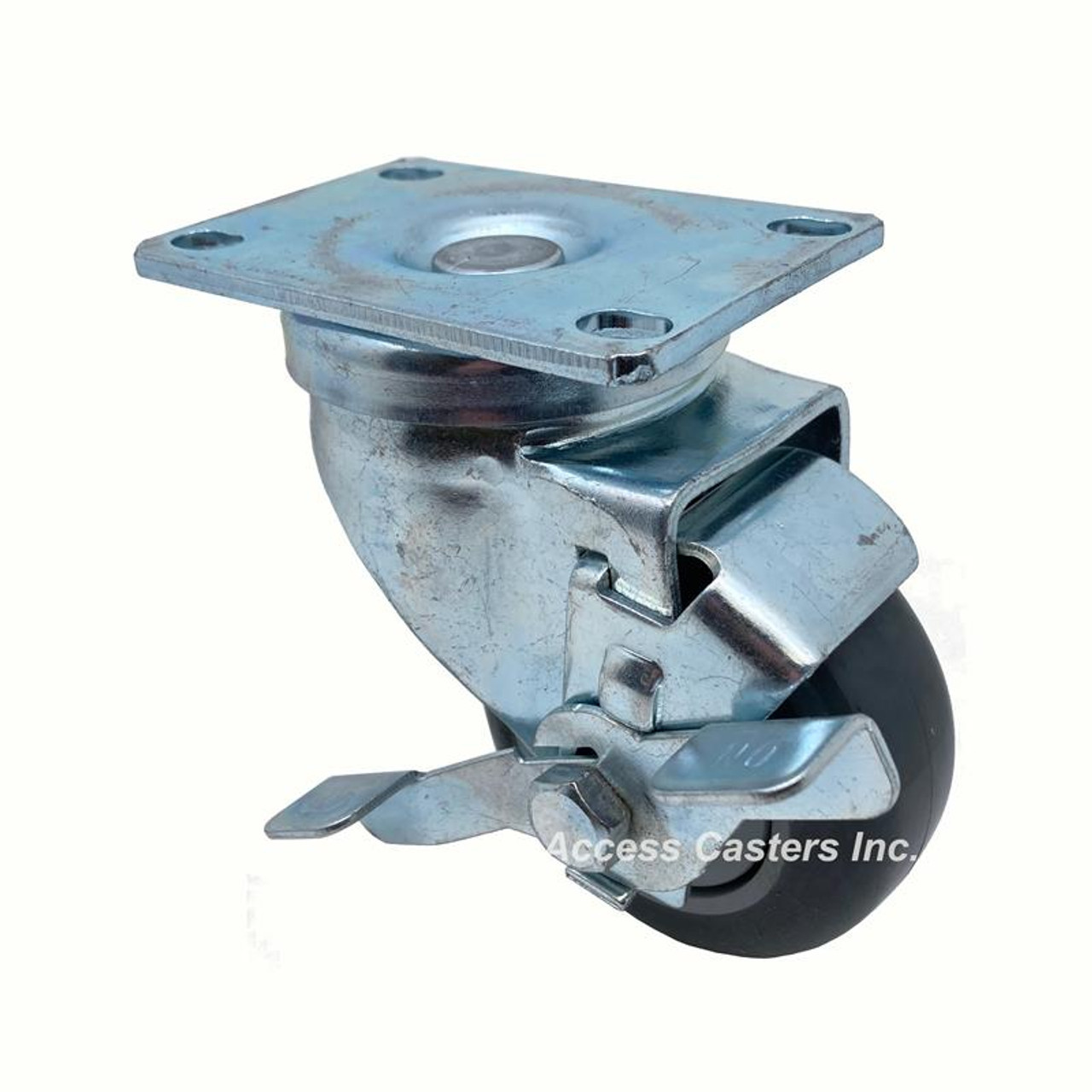 3A02PSB 3" Swivel Caster with Brake Poly Wheel