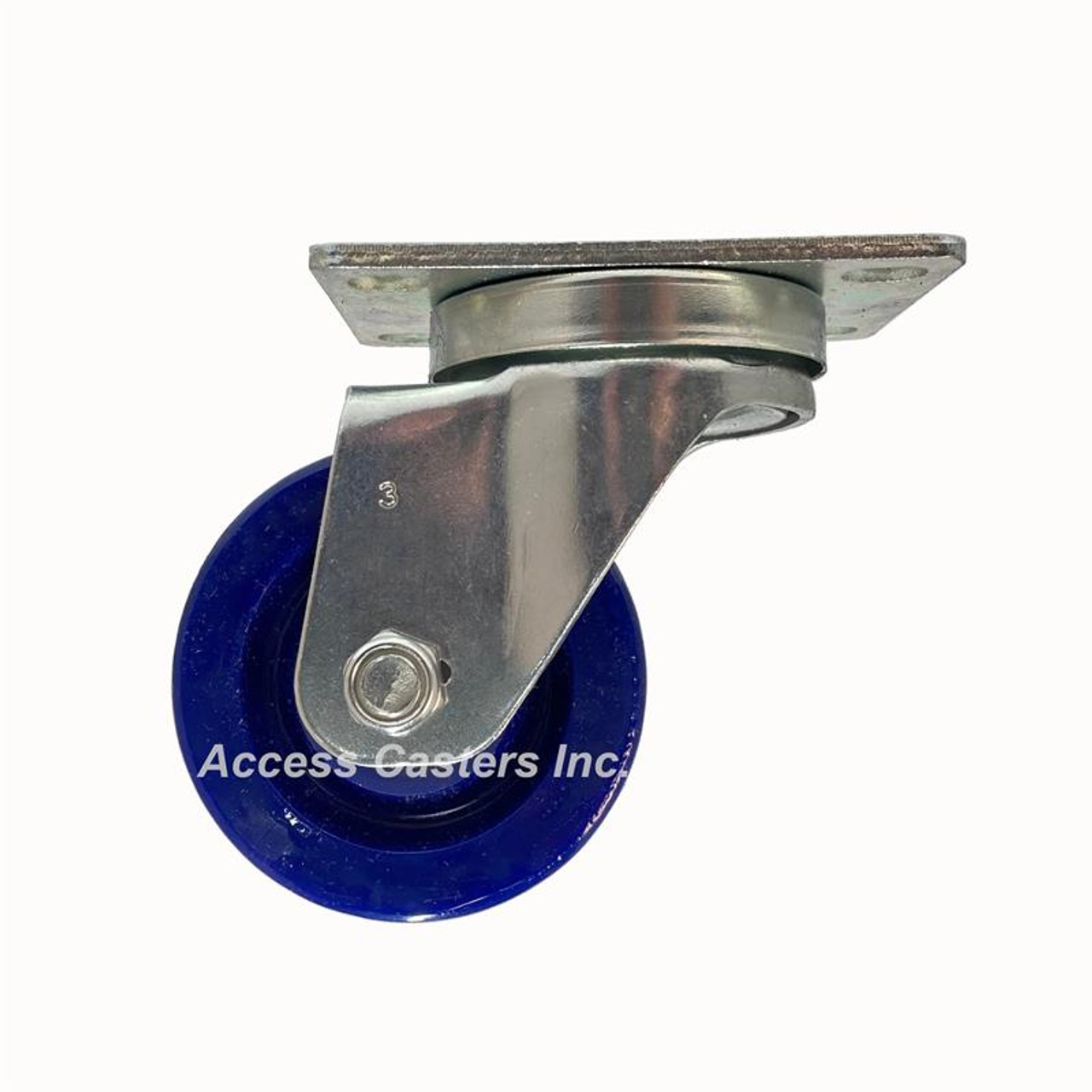 3D20SP-S 3 Inch Swivel Caster with Blue Solid Polyurethane Wheel