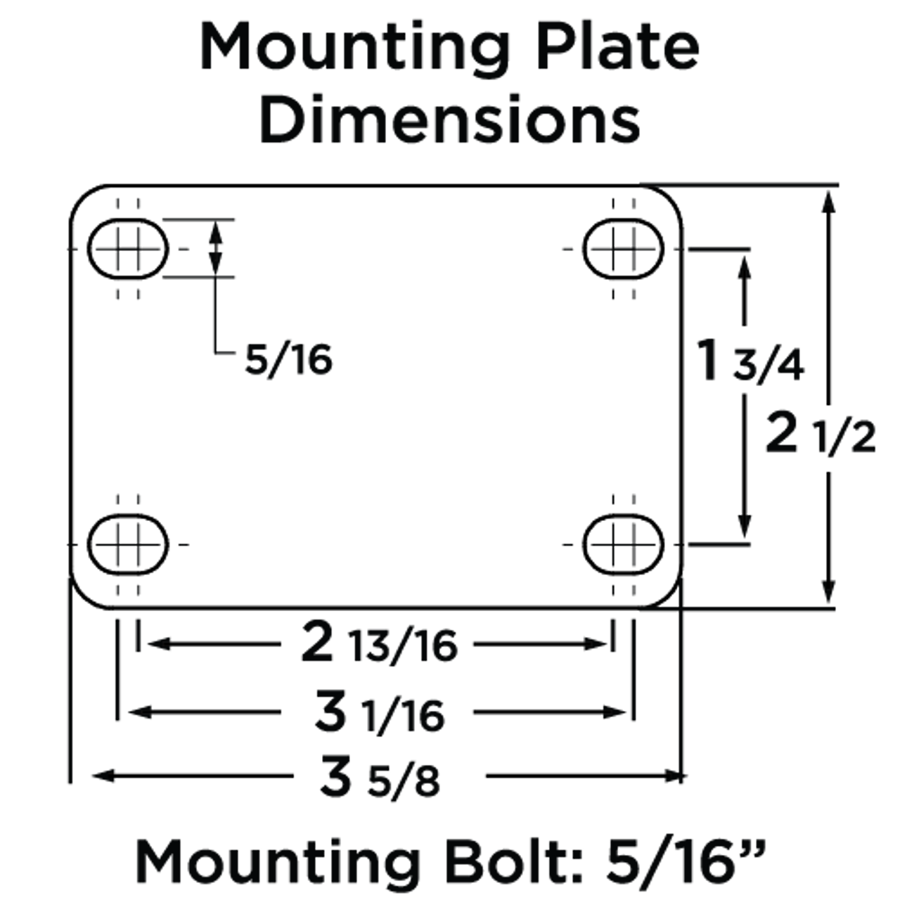 R-EN-35GB95 Endurance Rigid Caster with Duraglide Wheel