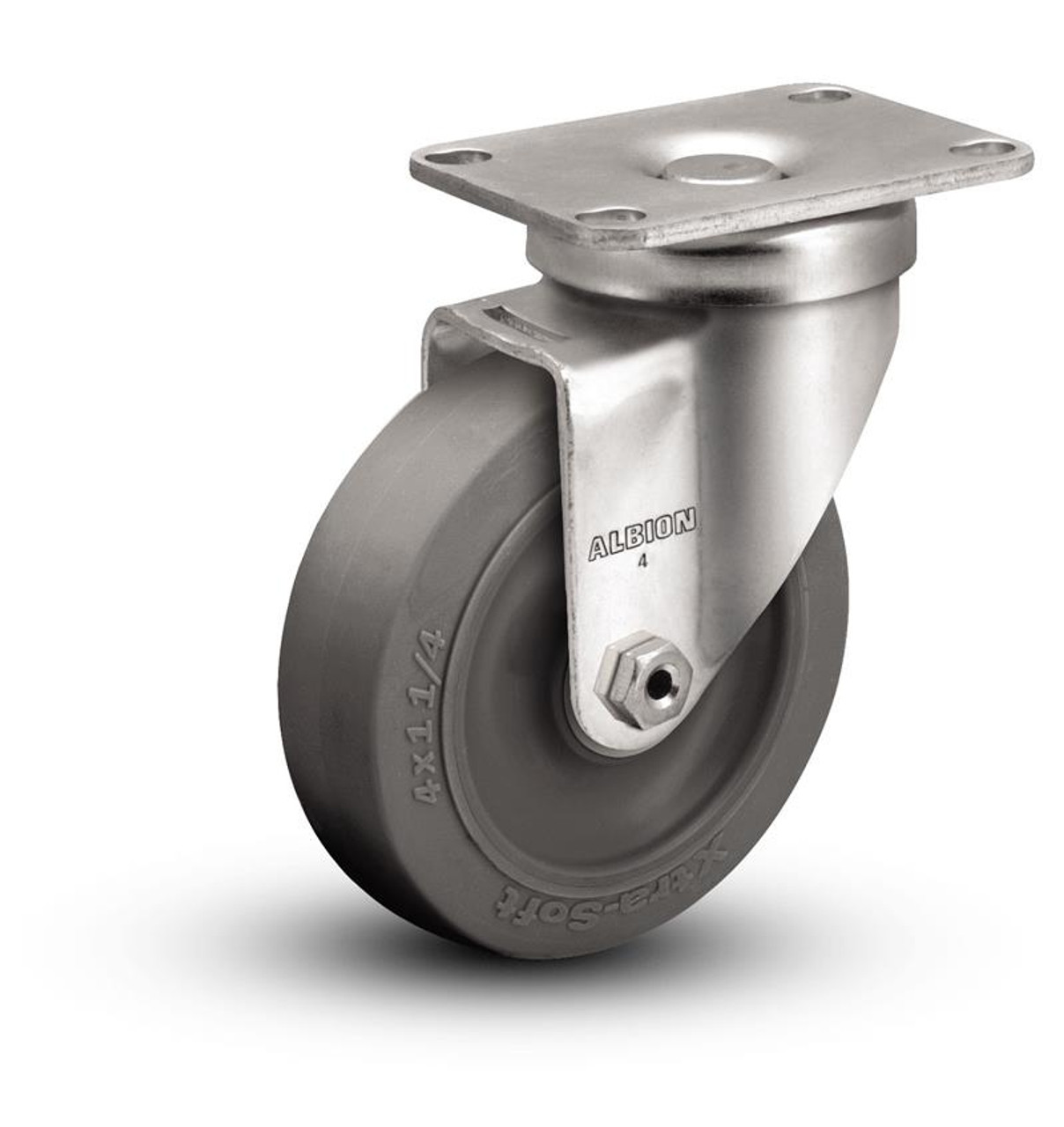 02XS03031S 3" swivel caster with extra-soft rubber tread wheel