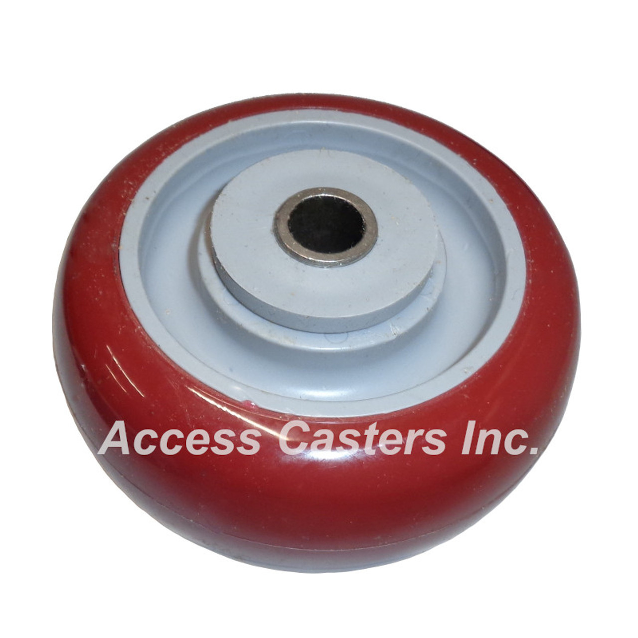 3" x 1-1/4" maroon polyurethane tread wheel