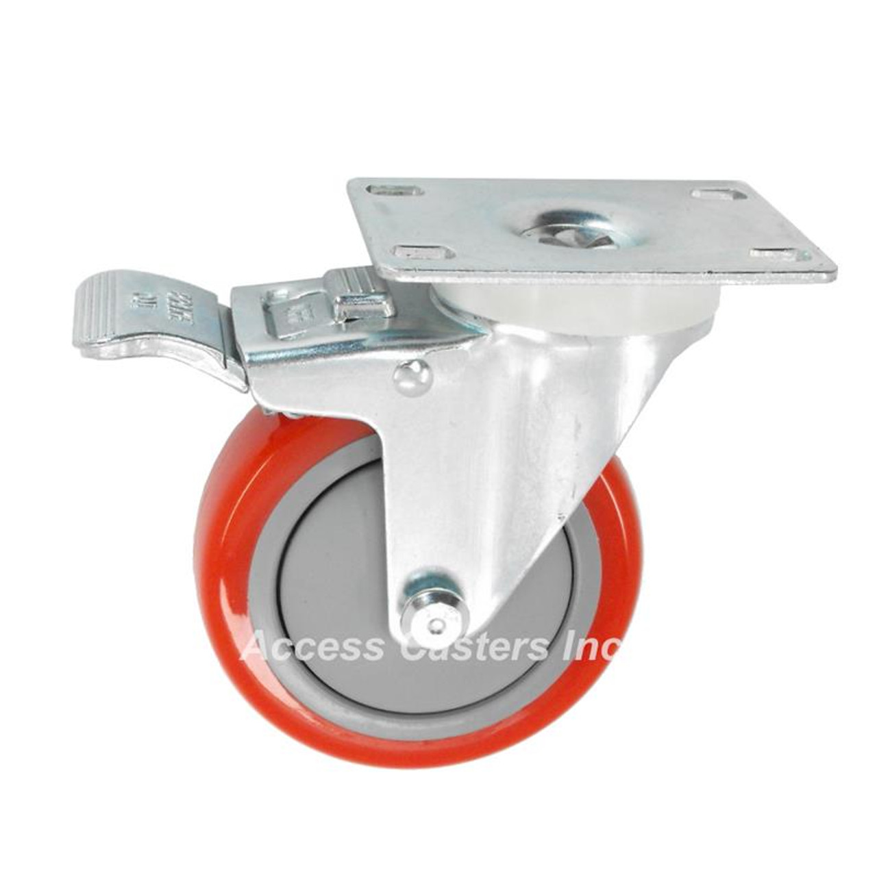 655250-AC 4 Inch Total Lock Swivel Caster with Polyurethane Wheel, 655250