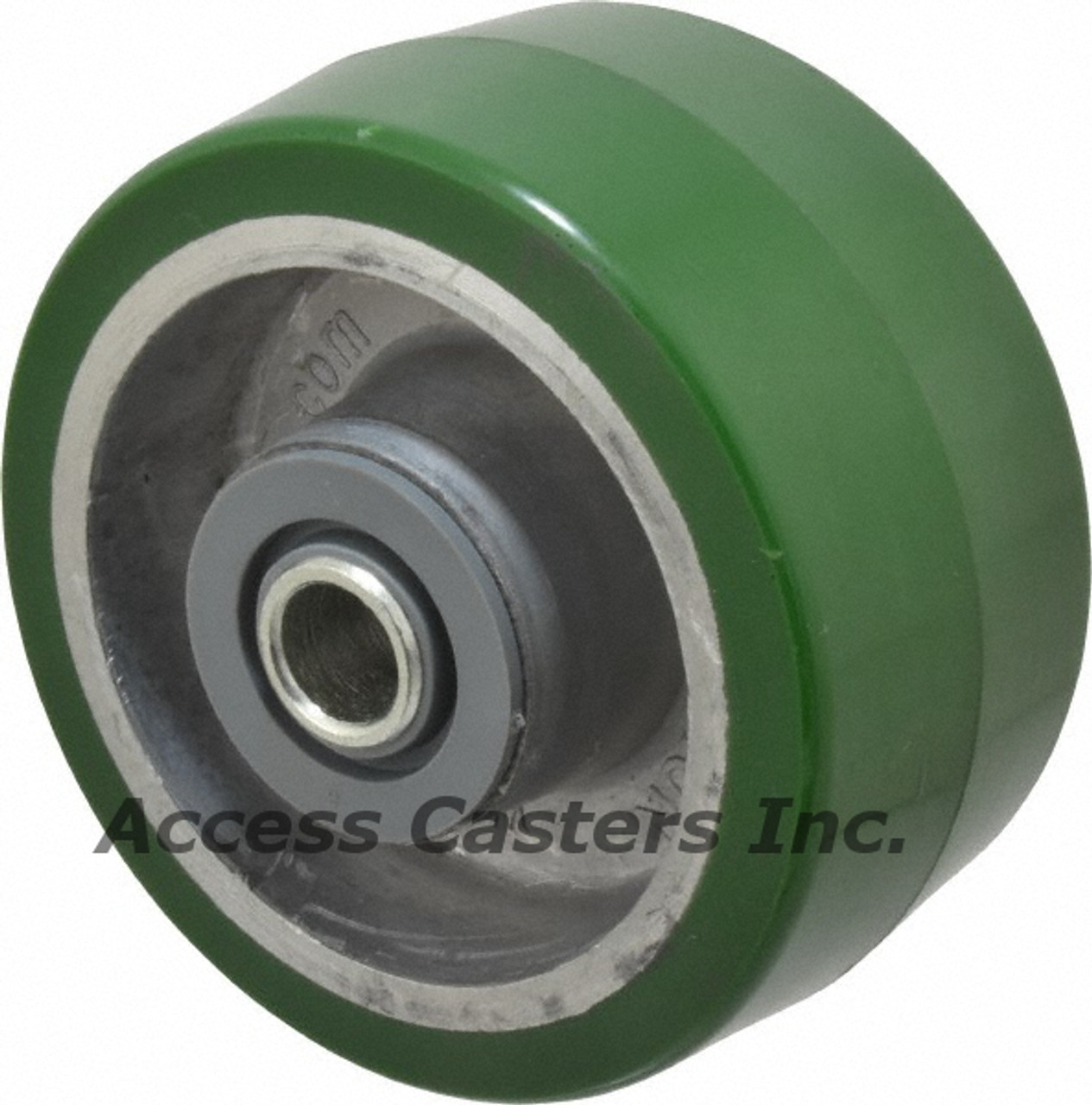 PD0420112 4" x 2" green polyurethane on aluminum core wheel