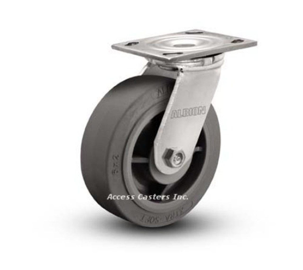 4" x 2" Albion 16 Series Swivel Plate Caster, TPR Wheel