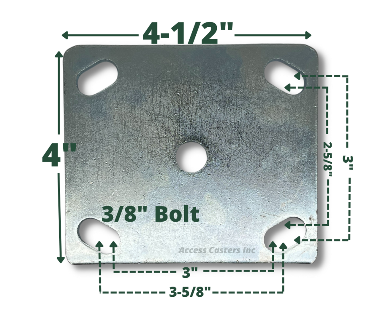 4" x 4-1/2" top plate dimensions