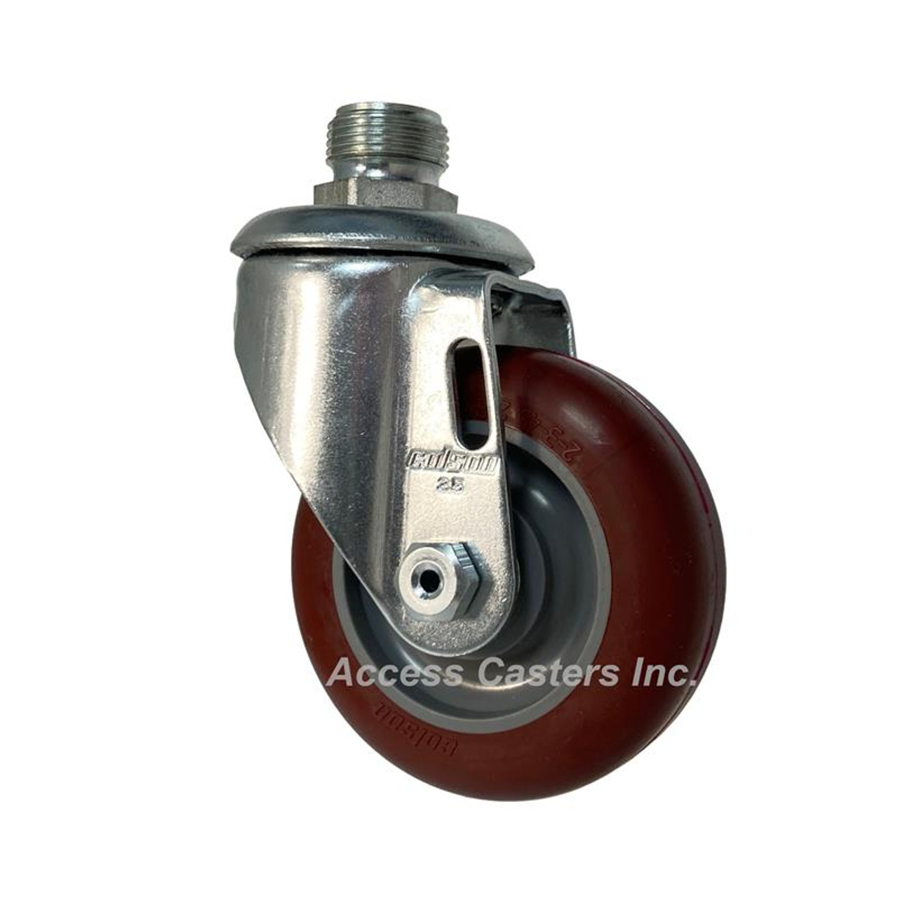 2.04253.95 4 Inch Pipe Stem Caster with Polyurethane Tread Wheel