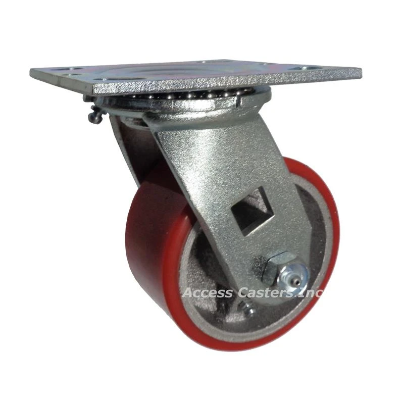 4 x 2 swivel caster with polyurethane on cast iron wheel