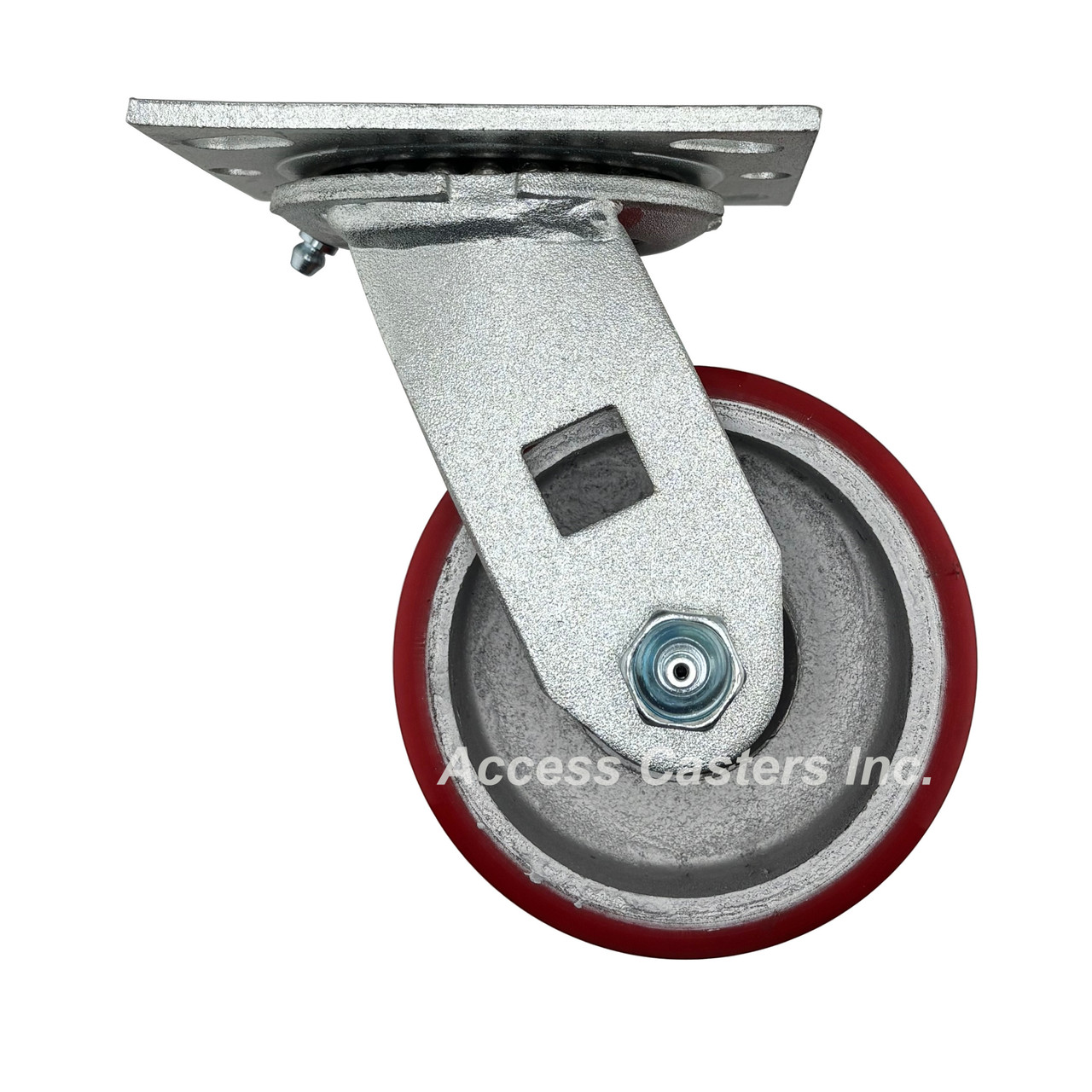 4AEMIS 4 x 2 swivel caster with polyurethane on cast iron wheel