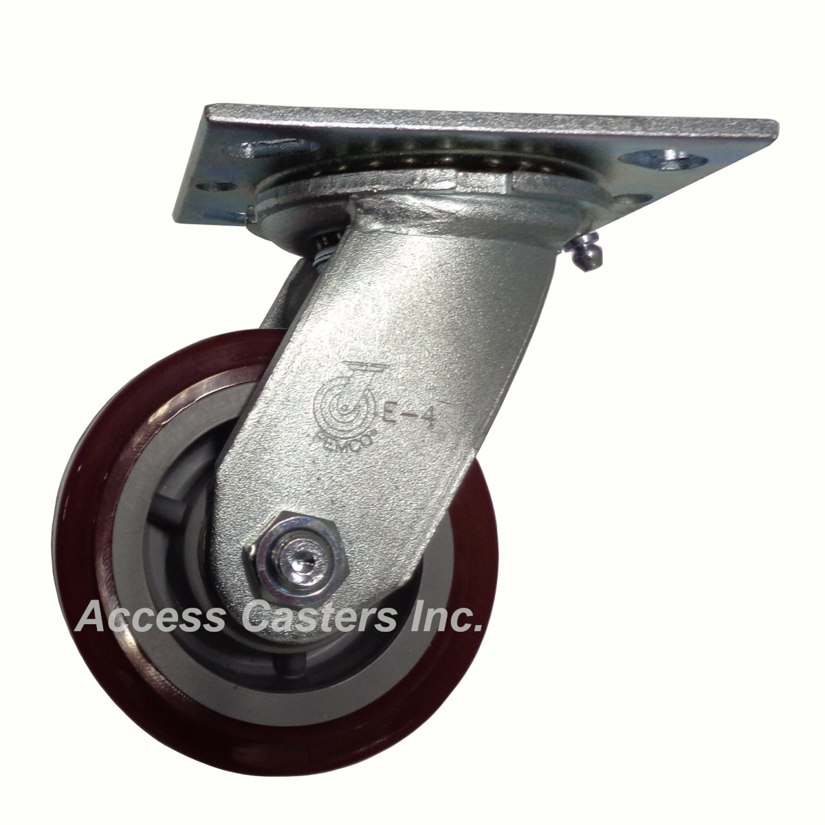 4" x 2" swivel caster with polyurethane tread wheel