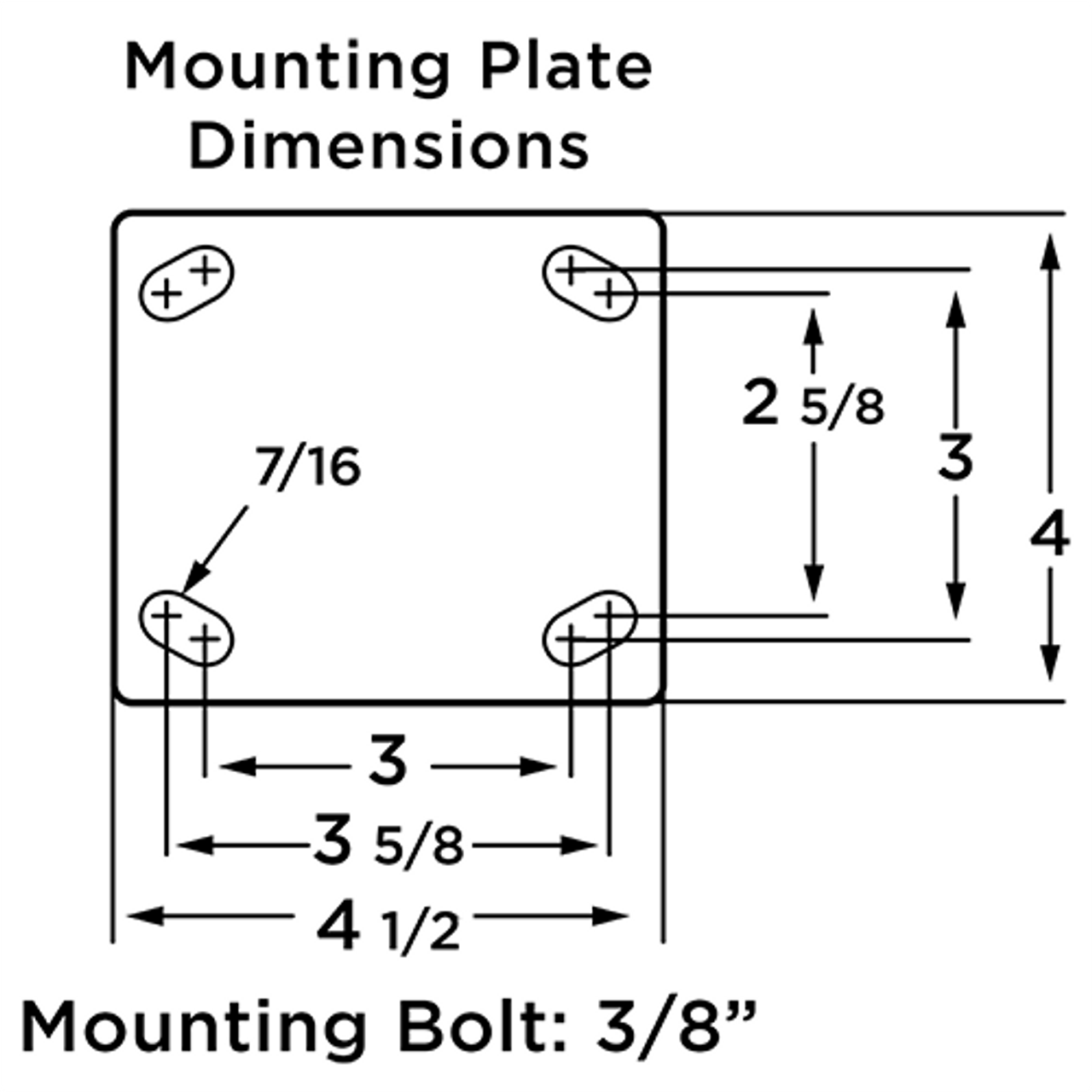 R-52K-4NYB 4 Inch Rigid Caster with Nylast Wheel