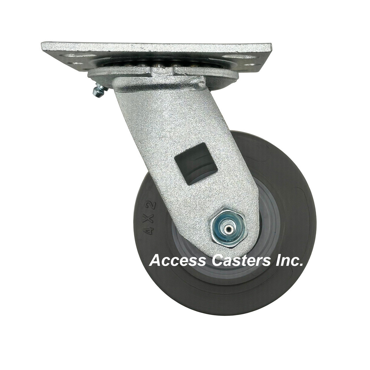 4SPRFS 4" x 2" Swivel Caster, TPR Flat Wheel