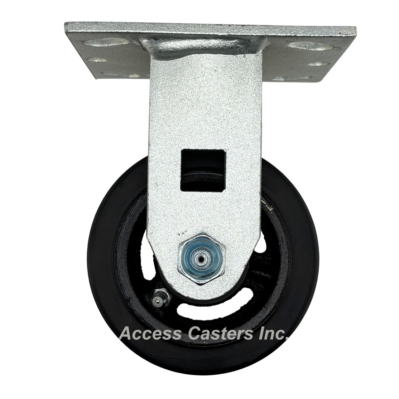 4PRCR 4" x 2" Rigid Plate Caster, Mold on Rubber Wheel