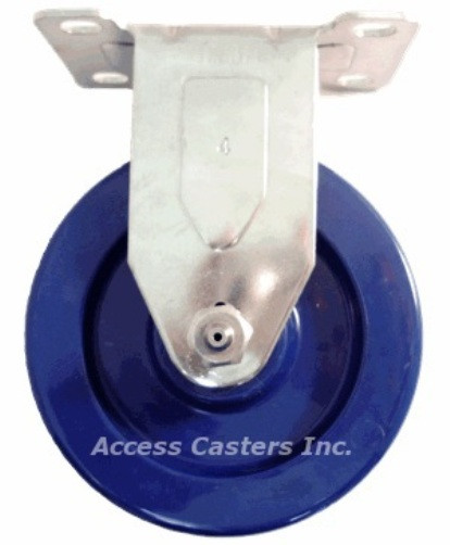 4DLSSSR 4" Stainless Steel Rigid Caster with Solid Blue Polyurethane Wheel