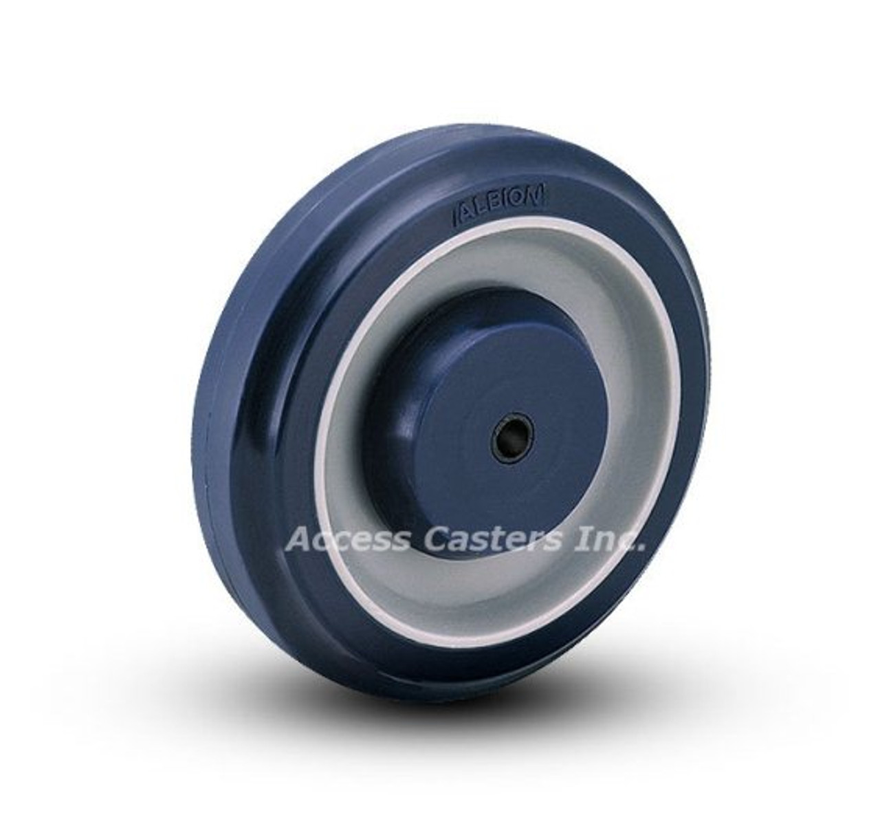 5 inch shopping cart wheel, 5" x 1-1/4" blue polyurethane on gray core