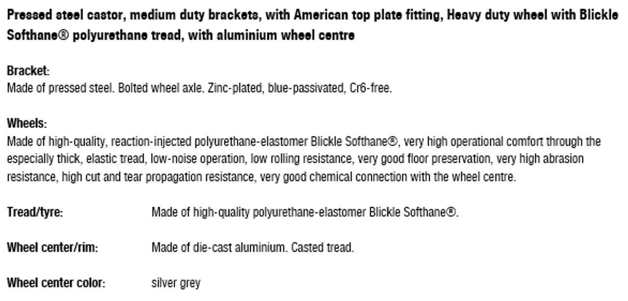 B-ALST 100K-12 wheel and bracket information