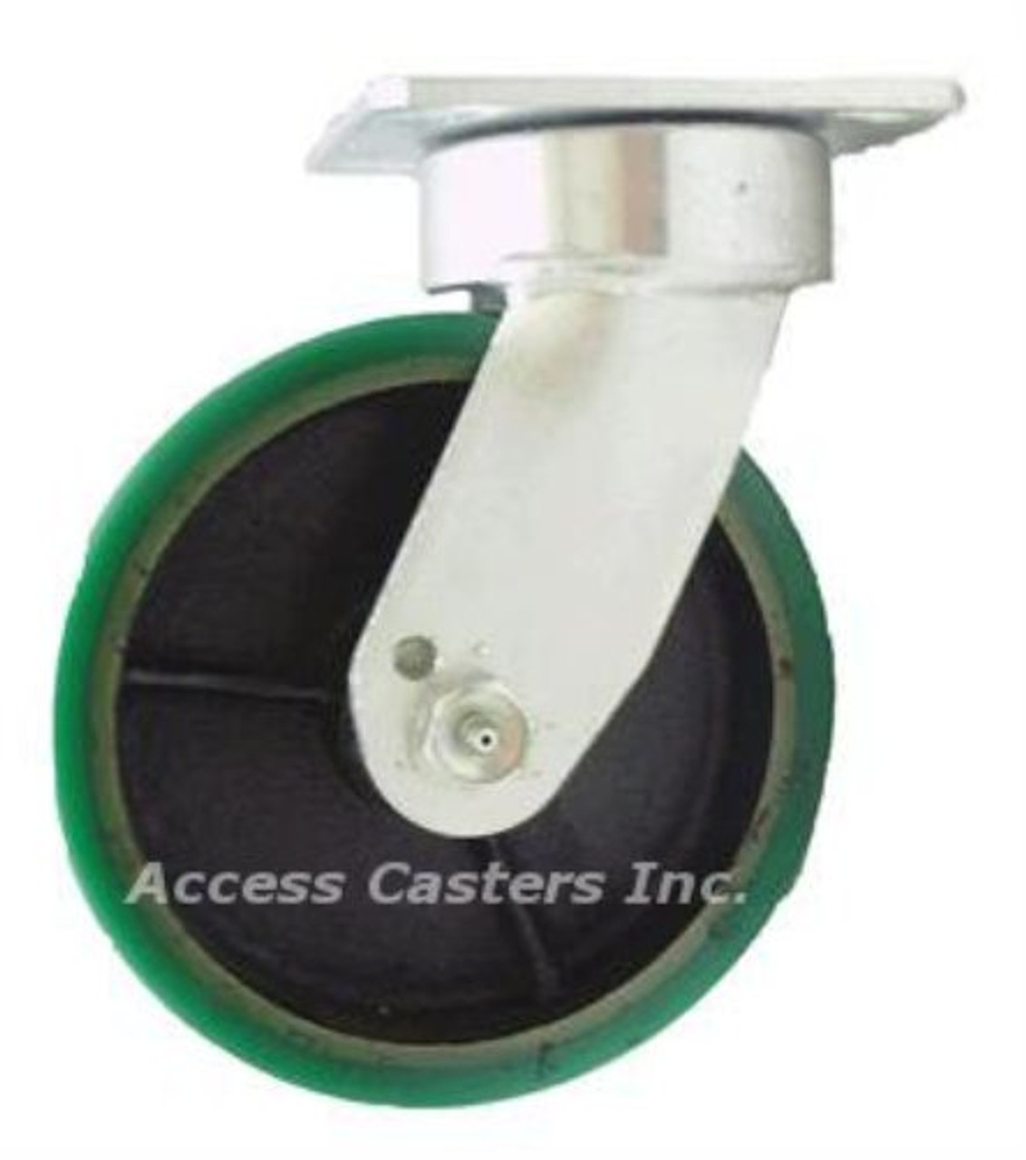 5 in Swivel Caster Kingpinless Poly on Iron Wheel