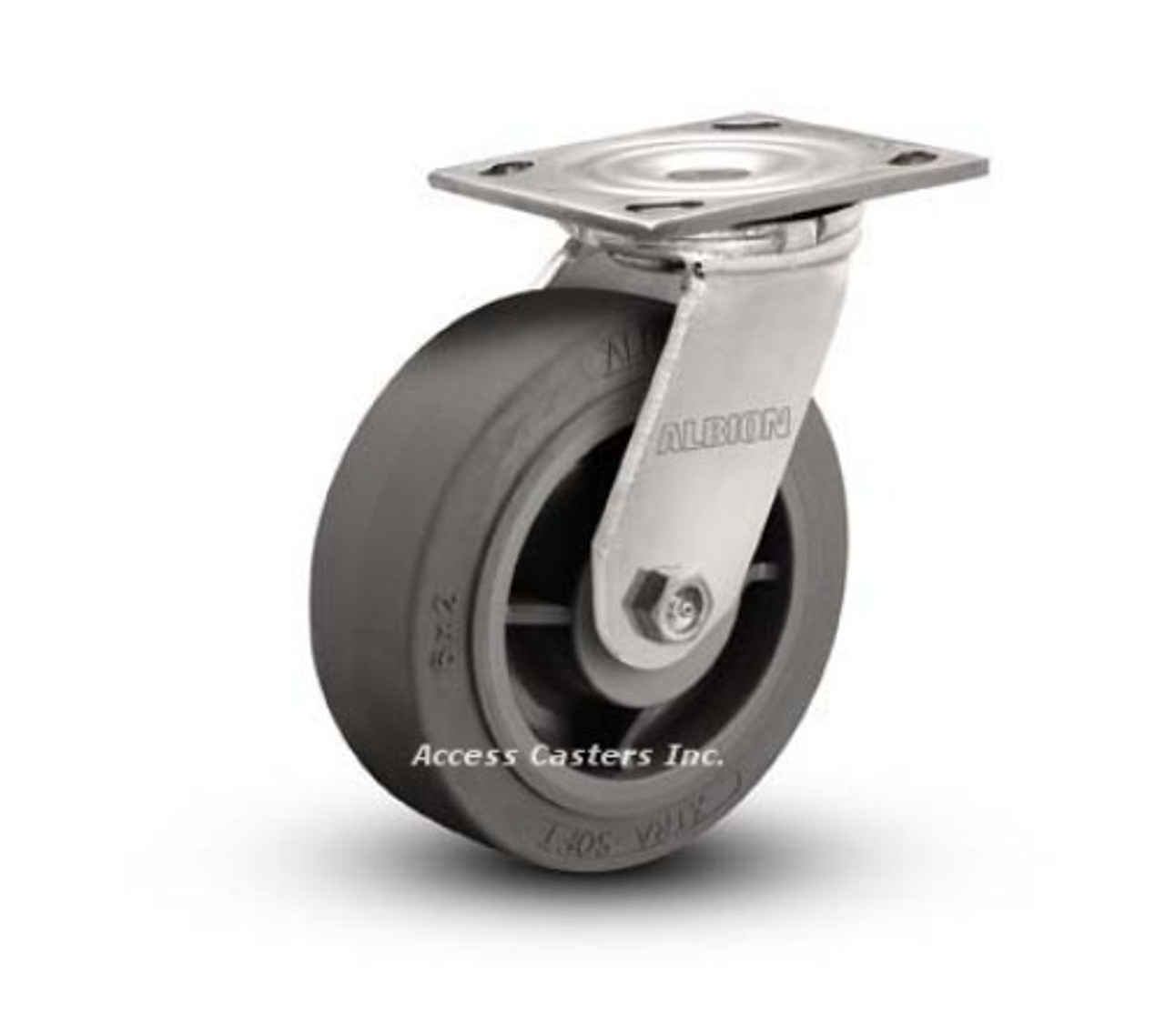 5" x 2" Albion 16 Series Swivel Plate Caster, TPR Wheel