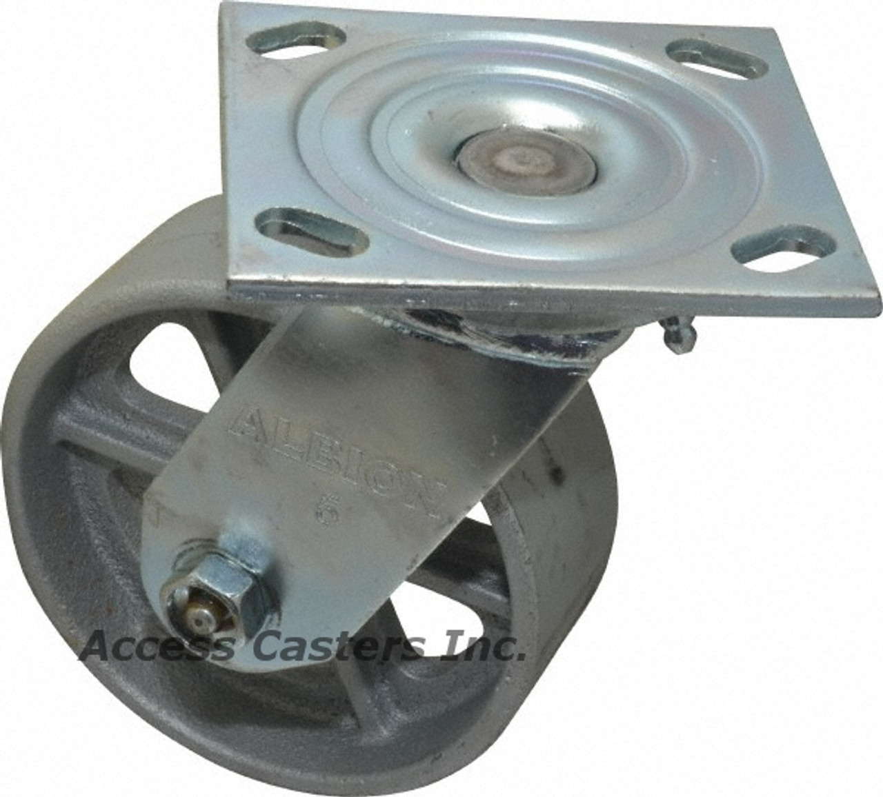 16CA05201S 5" x 2" Albion 16 Series Swivel Plate Caster, Cast Iron Wheel